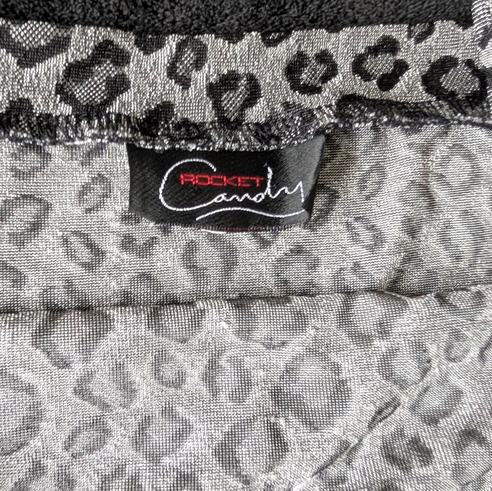 Vintage Rocket Candy Y2K Leopard Spaghetti Strap Square Neck Mini Dress USA Rare - Picture 10 of 12